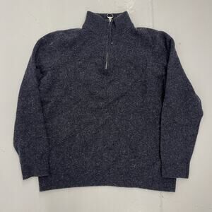 Barbour Navy Wool 1/4 Zip Sweater Pullover